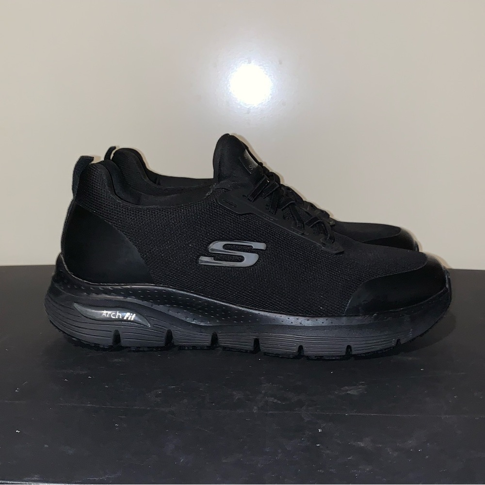 Skechers Womens Work Squad SR 77222 Black Running Shoes Sneakers Size 8